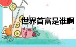 世界首富是谁啊（世界首富是谁）