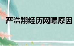 严浩翔经历网曝原因（严浩翔经历了什么）