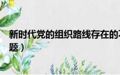 新时代党的组织路线存在的不足（新时代组织路线存在的问题）