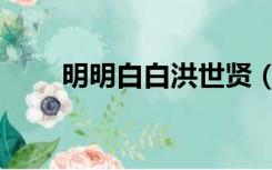 明明白白洪世贤（明明白白洪世贤）