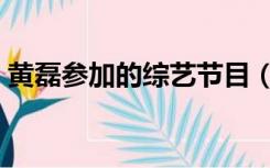 黄磊参加的综艺节目（黄磊参加的综艺节目）