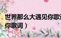 世界那么大遇见你歌词图片（世界那么大遇见你歌词）