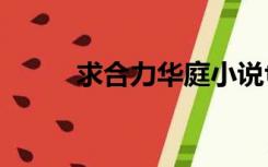 求合力华庭小说txt百度网盘谢谢