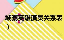 城寨英雄演员关系表（城寨英雄朝霞的扮演者）