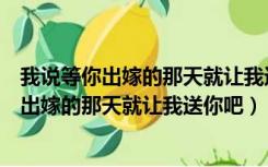 我说等你出嫁的那天就让我送你吧是哪首歌的词（我说等你出嫁的那天就让我送你吧）