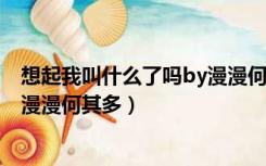 想起我叫什么了吗by漫漫何其多txt（想起我叫什么了吗by漫漫何其多）