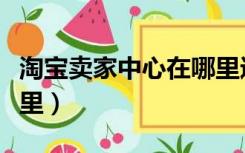淘宝卖家中心在哪里进入（淘宝卖家中心在哪里）