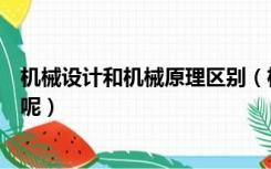 机械设计和机械原理区别（机械原理与机械设计有什么区别呢）
