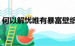 何以解忧唯有暴富壁纸（何以解忧唯有暴富）