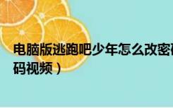 电脑版逃跑吧少年怎么改密码（电脑版逃跑吧少年怎么改密码视频）