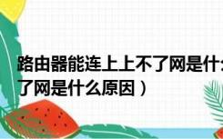 路由器能连上上不了网是什么原因（路由器连接上了却上不了网是什么原因）