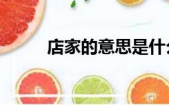 店家的意思是什么（店家的意思）
