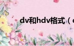 dv和hdv格式（dv和hdv的区别）