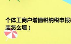 个体工商户增值税纳税申报表（个体工商户增值税纳税申报表怎么填）