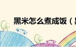 黑米怎么煮成饭（黑米怎么煮容易烂）