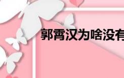 郭霄汉为啥没有拜师（郭霄汉）