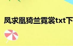 凤求凰猗兰霓裳txt下载（凤求凰猗兰霓裳）