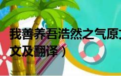 我善养吾浩然之气原文（我善养吾浩然之气原文及翻译）