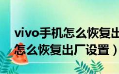 vivo手机怎么恢复出厂设置密码（vivo手机怎么恢复出厂设置）