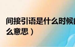 间接引语是什么时候的知识点（间接引语是什么意思）