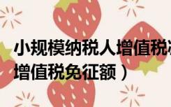 小规模纳税人增值税减免政策（小规模纳税人增值税免征额）