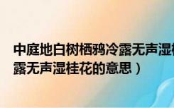 中庭地白树栖鸦冷露无声湿桂花下一句（中庭地白树栖鸦冷露无声湿桂花的意思）