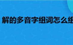 解的多音字组词怎么组（解的多音字是什么）