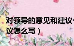 对领导的意见和建议个人（对领导的意见和建议怎么写）