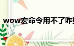 wow宏命令用不了咋整（wow宏命令大全）
