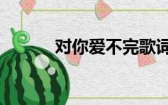 对你爱不完歌词（对你爱不完）