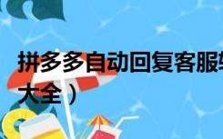 拼多多自动回复客服软件（拼多多自动回复语大全）