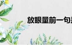 放眼量前一句是什么（放眼）