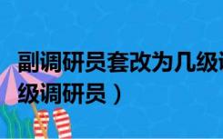 副调研员套改为几级调研员（副调研员套改几级调研员）