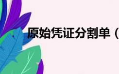 原始凭证分割单（原始凭证分割单）