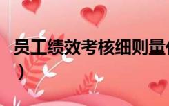 员工绩效考核细则量化表（员工绩效考核模板）