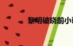 黎明破晓前小说（黎明破晓）
