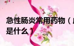 急性肠炎常用药物（成人急性肠炎的首选药物是什么）