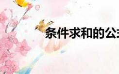 条件求和的公式（条件求和）