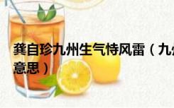龚自珍九州生气恃风雷（九州生气恃风雷万马齐喑究可哀的意思）
