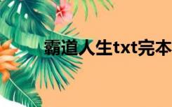 霸道人生txt完本下载（霸道人生）