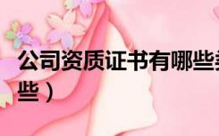 公司资质证书有哪些类型（公司资质证书有哪些）