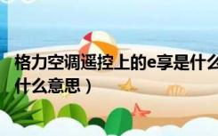 格力空调遥控上的e享是什么东西（格力空调遥控器上的e享什么意思）
