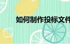 如何制作投标文件（投标文件格式）
