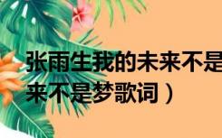 张雨生我的未来不是梦歌词（张雨生 我的未来不是梦歌词）
