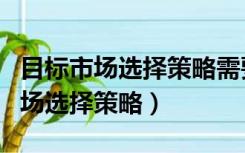 目标市场选择策略需要考虑哪些因素（目标市场选择策略）