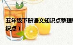 五年级下册语文知识点整理归纳人教版（五年级下册语文知识点）