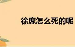 徐庶怎么死的呢（徐庶怎么死的）
