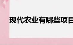 现代农业有哪些项目（现代农业有哪些）