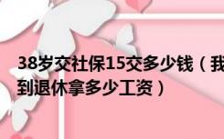 38岁交社保15交多少钱（我38岁每年交5000元社会养老金到退休拿多少工资）