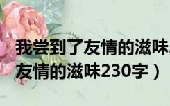 我尝到了友情的滋味230字怎么写（我尝到了友情的滋味230字）